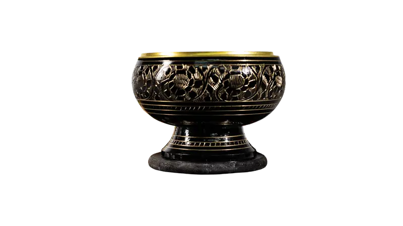 Black & Gold Pedestal Burner